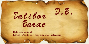Dalibor Barać vizit kartica